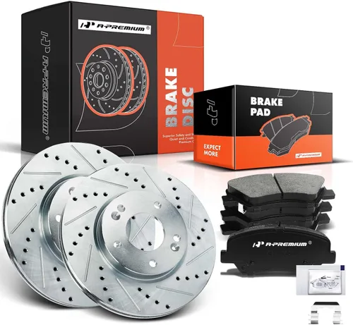 Miniatura 10 de A-Premium Kit de rotores de freno de disco ventilados delanteros de 11.02 pulgadas (280mm) + pastillas de cerámica compatibles con modelos selectos