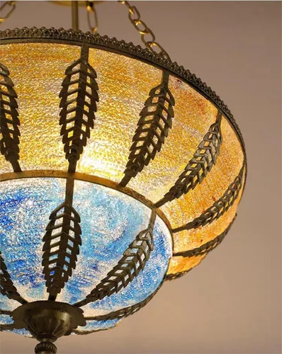 Miniatura 5 de TFCFL Lámpara colgante Tiffany vintage de estilo victoriano para sala de estar, comedor