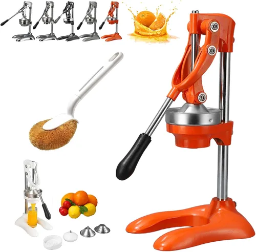Miniatura 9 de Exprimidor manual de acero inoxidable, exprimidor manual de hierro fundido de grado comercial para naranja, limón, lima y granada, exprimidores