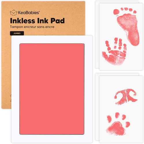 Miniatura 14 de Kit de Huellas de Manos y Pies de Bebé Sin Tinta Redondo de 2 Piezas - Almohadilla de Tinta Sin Desorden para Recuerdo de Recién Nacido, Kit