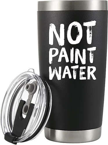 Vaso de acero inoxidable 304 con aislamiento al vacío, regalo para artistas, regalo de artista con diseño de pintor de agua, regalo divertido de