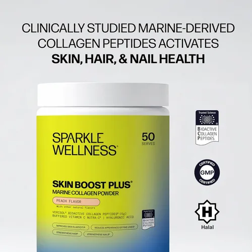 Miniatura 4 de Péptidos de colágeno hidrolizado bioactivos de Verisol® derivados del mar de Sparkle Wellness Suplemento de polvo de colágeno con vitamina C