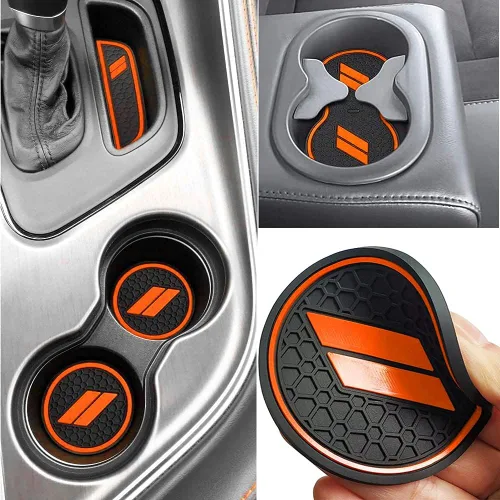 Miniatura 10 de Auprite Alfombrillas antipolvo para accesorios Dodge Challenger 2015 2016 2017 2018 2019 2020 2021 2022 2023, se adapta a la medida forros de Rojo