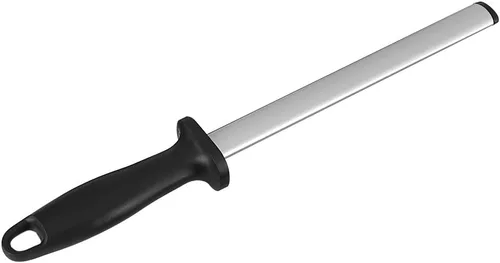 Afilador de cuchillos ovalado extrafino profesional – Acero afilado recubierto de 8 pulgadas para chefs – Cuchillos de carnicero