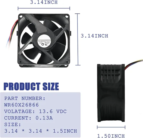 Miniatura 5 de Compatible con motor de ventilador evaporador de refrigerador GE WR60X26866 WR60X10356 WR60X10341 WR60X24303