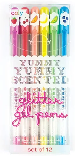 Miniatura 8 de Ooly Yummy Yummy - Juego de 6 bolígrafos de gel perfumados metálicos, con tinta de gel perfumada afrutada, escribe en papel negro, punta de 0.039