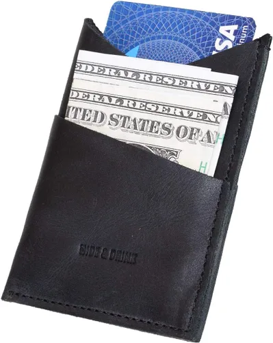 Miniatura 2 de Hide & Drink, Tarjetero de cuero con corte triangular, con capacidad para hasta 6 tarjetas y billetes plegados, organizador de dineroaccesorios