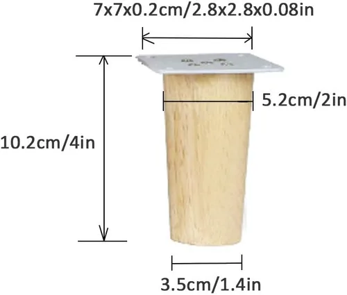 Miniatura 2 de Solid Wood Oak Furniture Legs,Sofa Legs,Coffee Table Legs,Cupboard Feet,Tapered Replacement Legs for TV Cabinets,Dressing Tables,Bookcase,Bench,with