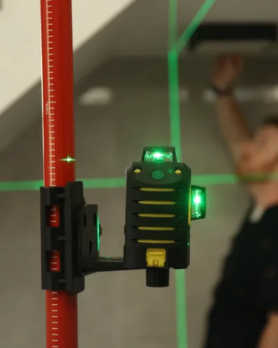 Miniatura 4 de Firecore Poste láser telescópico de 13 pies/4m con montaje láser de 1/4 pulgadas por 20 pulgadas, poste de montaje de nivel láser ajustable