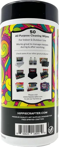 Miniatura 6 de HIPPIE CRAFTER Toallitas de pintura y arte, 1 paquete (50 piezas) toallitas de limpieza resistentes para pintura, epoxi, pegamento, látex y manchas