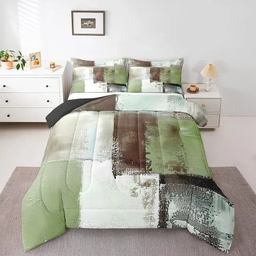 Miniatura 19 de Erosebridal Juego de edredón abstracto amarillo, tamaño King, juego de ropa de cama gris acuarela gris, teñido anudado, degradado, grunge, Ombre 29