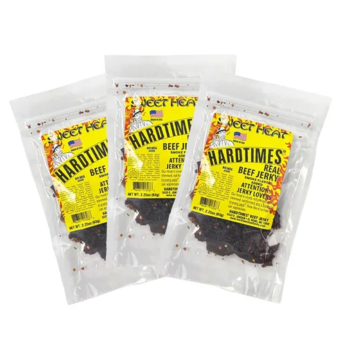 Miniatura 12 de Hardtimes Carne seca hecha a mano, sabor original, paquete de 4 bolsas de 2.25 onzas