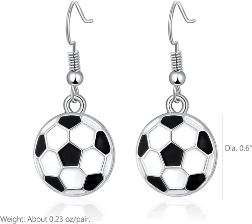 Miniatura 5 de Aretes colgantes de pelota deportiva aretes de fútbol, baloncesto, fútbol, voleibol, béisbol para mujeres fanáticos