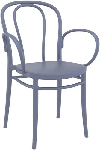 Miniatura 11 de Compamia Victor XL Silla de resina para exteriores, color negro (juego de 2)
