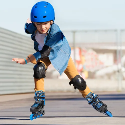 Miniatura 7 de Kuxuan - Patines en línea ajustables para niños, jóvenes y adultos, patines iluminadores con ruedas iluminadas 2-Azul