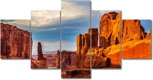 Miniatura 76 de TUMOVO Lienzo decorativo para pared de sala de estar, 5 paneles de naturaleza, Alaska, Estados Unidos, autopista alrededor de montañas, paisaje