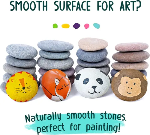 Miniatura 2 de ROCART 24 rocas de río grandes y lisas para pintar, rocas planas de aproximadamente 2 a 3 pulgadas de largo, perfectas para piedras de bondad, artes