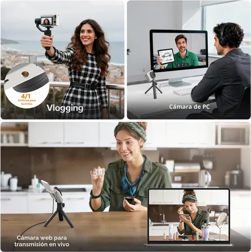 Miniatura 7 de Cámara digital 4K con pantalla abatible, rosa, cámara compacta para fotografía Auto Focus, Built-in WiFi, 16x Digital Zoom, 2500mAh Battery, 32GB