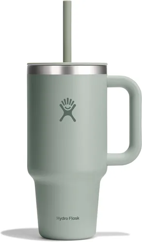 Miniatura 99 de Hydro Flask Vaso de Viaje con Asa, Tapa y Pajita - Acero Inoxidable Aislado en 24 Oz Aloe