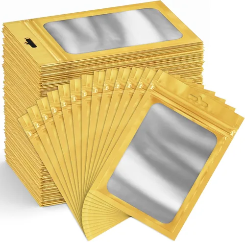 Miniatura 10 de Funfery Paquete de 300 bolsas resellables para almacenamiento de alimentos, bolsas transparentes de Mylar, bolsa de embalaje, comestibles, bolsa a