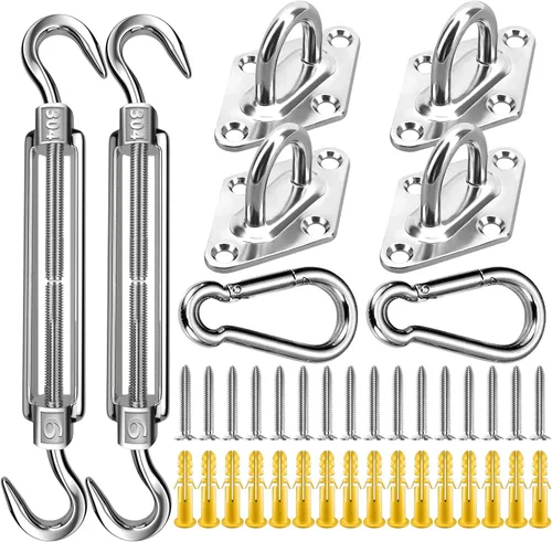 Miniatura 9 de Kit de accesorios para toldo, 5 pulgadas, súper resistente, acero inoxidable 304 de grado marino, kit de accesorios para instalación de velas