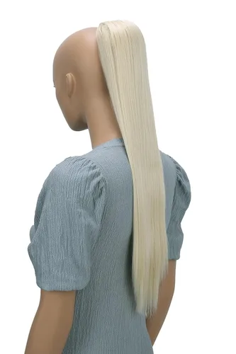 Miniatura 11 de CAISHA 26" pelo largo extensión cola de caballo cordón Straigth fibras sintéticas resistentes al calor mezcla rubio PH615