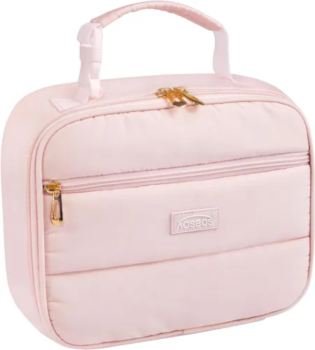 Miniatura 11 de Aosbos - Bolsa de almuerzo aislada para adultos - Elegante lonchera pequeña en sarga para trabajo, oficina - Bolsa de almuerzo suave y portátil