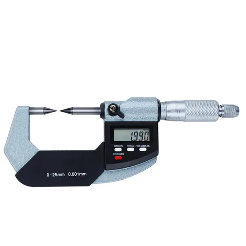 Micrometro de Punto, 30 Grados, 0-1" / 0-25mm, Resolución de 0,00005", Pulgadas/Métrico, Acero Inoxidable, Pulgadas/Métrico