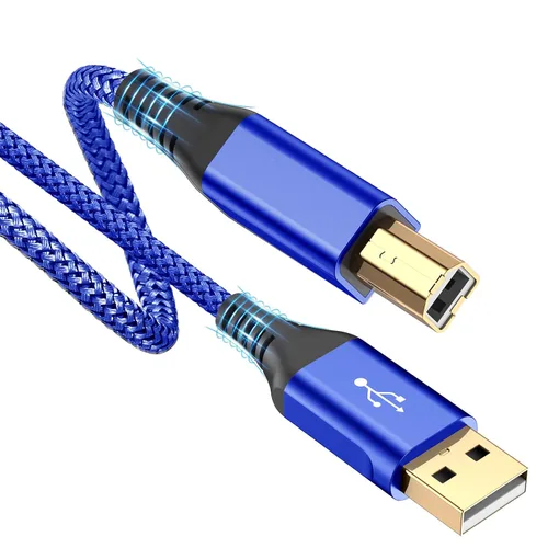 Miniatura 9 de sweguard - Cable de impresora 10 pies, cable USB-A a USB-B, cable de impresora y escáner trenzado de nylon de alta velocidad para HP, Canon, Dell