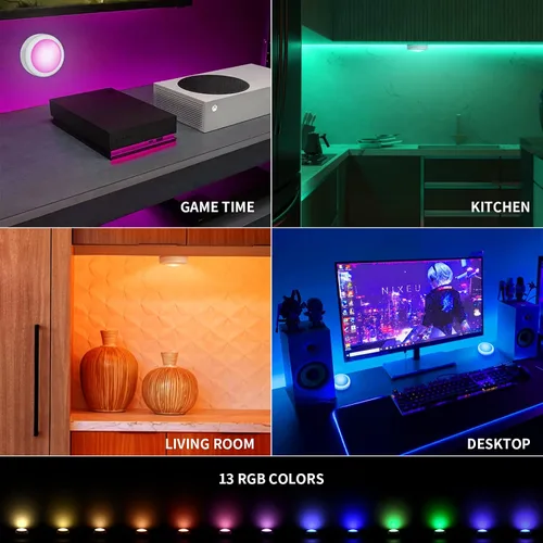 Miniatura 7 de Luces de botón con control remoto, iluminación de disco alimentadas por batería, luces de botón LED, luces LED de batería con control remoto, luces