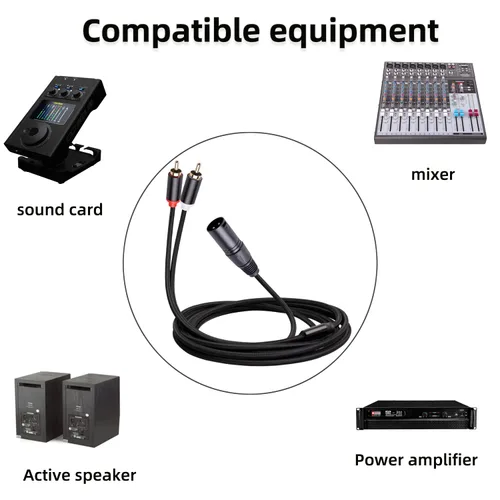 Miniatura 5 de Cable de conexión doble RCA a XLR macho y divisor en Y, desequilibrado 2 RCA/Phono Plug a 1 XLR Splitter Duplicator Cable Adaptador Y