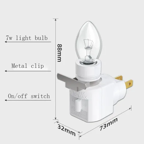 Miniatura 4 de TWDRTDD Luz nocturna con enchufe, Luz nocturna de base ajustable E12 con interruptor de encendido/apagado para hacer luces nocturnas decorativas