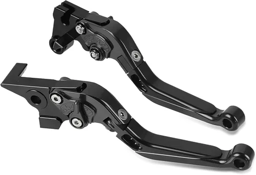 Miniatura 5 de LANQIAN Juego de palancas de freno y embrague plegable extensible CNC para ZX-6R ZX6R 2007-2016 Negro