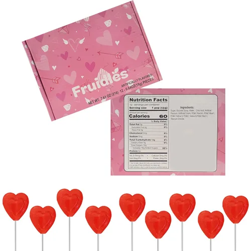 Miniatura 2 de Paletas rojas para el día de San Valentín, con doble forma de corazón, sabor a cereza, Kosher Parve, envueltas individualmente, (media libra)