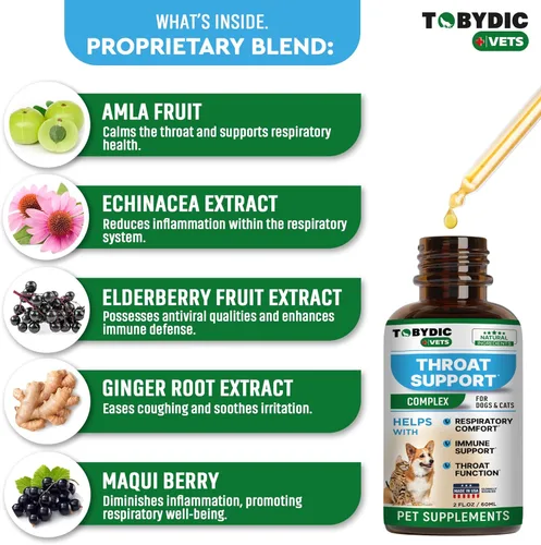 Miniatura 3 de TOBYDIC Alivio Natural para la Tos de la Perrera Seca y Húmeda para Perros y Gatos - Tratamiento Herbal que Ayuda a Calmar la Garganta y el Tracto