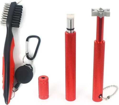 Miniatura 9 de VIPMOON Golf Club Cleaner Kit, 2 Pcs Groove Sharpener Regrooving Tool and 1 Pcs Retractable Club Cleaner Brush, Portable Groove Sharpener Tool for