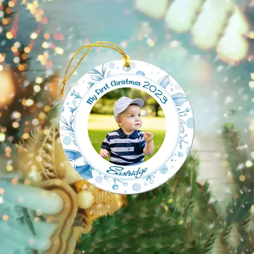 Miniatura 4 de Adornos de Navidad personalizados con foto, adorno de recuerdo personalizado con nombre de bebé, nuevo regalo de bebé, recuerdo de bebé