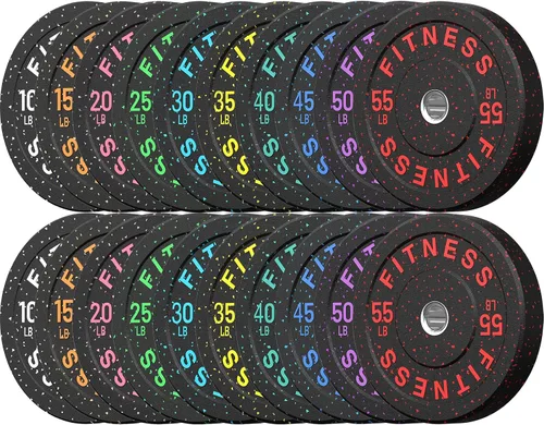 Miniatura 17 de HANDBODE Placas de Parachoques de 2 Pulgadas de Alto Rebote, Juego de Placas de Peso Olímpico 45/100/160/190/260/300lb, Juego de Placas