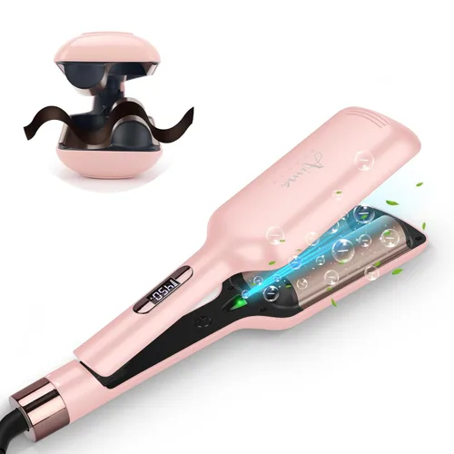 Miniatura 3 de Onduladora de cabello Aima Beauty Twins Mermaid de ondas sueltas de 32mm (1.25"), rizador de ondas anti-quemaduras, varita rizadora de 2 barriles