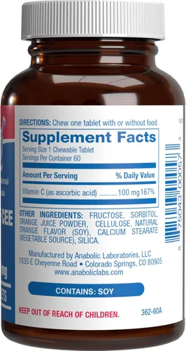 Miniatura 3 de Tabletas masticables de vitamina C para niños, deliciosa y nutritiva, vitamina C masticable para apoyo inmunológico y bienestar general, hechas