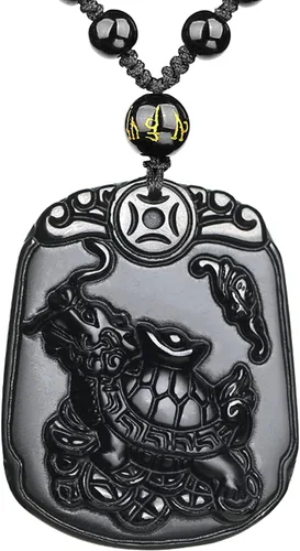 Miniatura 11 de Collar de obsidiana negra con colgante de protección y cadena de cuentas extendida, amuleto de piedra de cristal curativo para hombres y mujeres