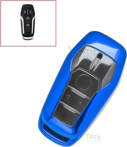 Miniatura 5 de Xotic Tech - Carcasa para llavero de TPU suave, color azul, compatible con Ford Fusion Mustang F-150 F150 Raptor F250 F-Series Edge Explorer