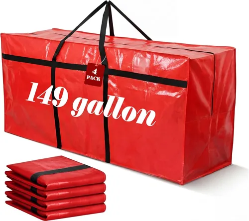 Miniatura 48 de 4 Piezas Bolsas de Mudanza Grandes con Cremallera y Asas Bolsas de Lona Tipo Duffle Plegables de Almacenamiento Extra Resistentes Extra Grandes
