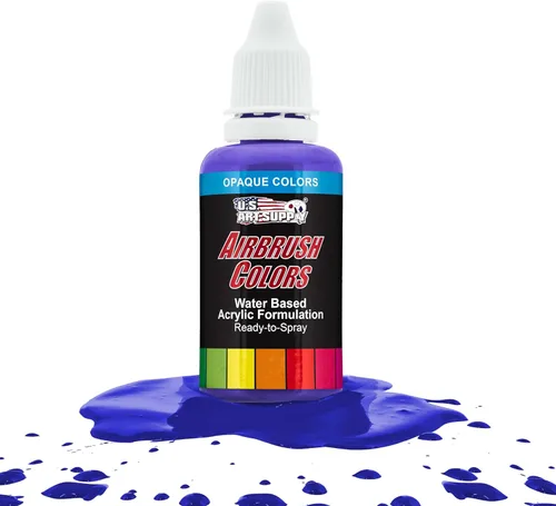 Miniatura 47 de U.S. Art Supply Opaque Lake Blue - Pintura acrílica para aerógrafo con efectos especiales, 8 onzas, lista para rociar, pintura con pincel de aire a