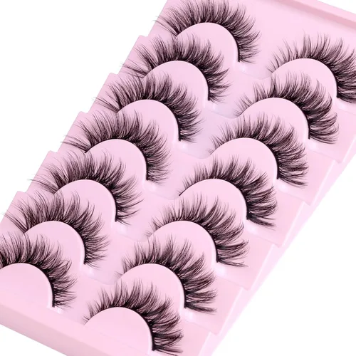 Miniatura 6 de Wispy Lashes Pestañas postizas de aspecto natural con pegamento de pestañas, kit de pestañas de ojo de gato, extensión de pestañas con pegamento