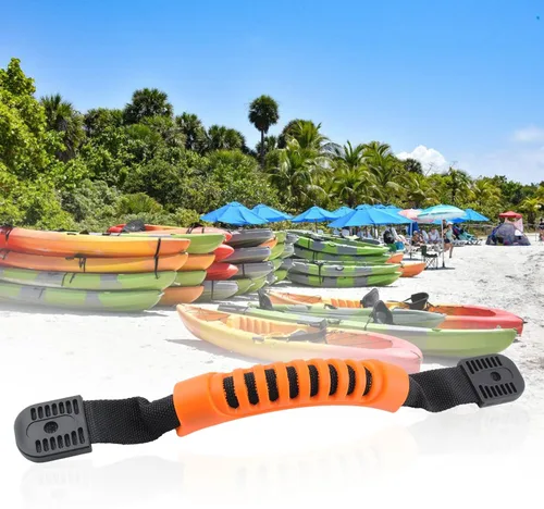 Miniatura 6 de Jiozermi Asas de transporte para kayak: reemplazo de montaje lateral con hebilla de plástico para remo, tándem, canoa y kayaks de por vida Naranja