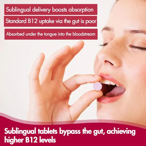 Miniatura 5 de Vitaminas B12 de 10,000 mcg, sublingual de vitamina B12 metilada, aumento de energía, enfoque, metabolismo y apoyo a la salud cerebral, apoyo al