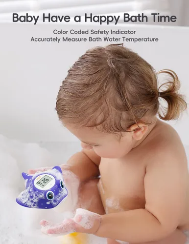 Miniatura 4 de b&h Termómetro de baño para bebé, termómetro digital de lectura instantánea para bañera y habitación de bebés, mide la temperatura del agua