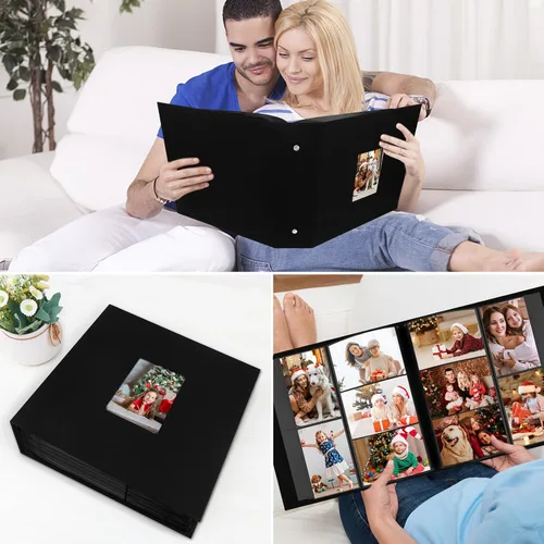 Miniatura 7 de Aevdor - Álbum de fotos de 4 x 6 pulgadas (10 x 15 cm) con 700 bolsillos, cubierta de cuero, capacidad extragrande para álbumes de fotos familiares