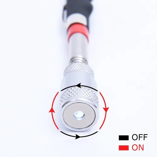 Miniatura 5 de Espejo de inspección telescópico flexible 360 con luz giratoria para mayor visión, espejo mecánico redondo en un palo, selector magnético con juego